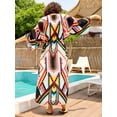 thumbnail image 3 of Boho Kimono Cardigan for Swimwear Women Plus Size Beach Cover ups Lightweight Summer Jacket Bathing Suit Coverups Long Sleeve Vacation Outfits Tunic Bath Robe, 3 of 11
