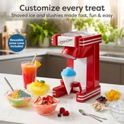 Nostalgia Retro Snow Cone Maker, Countertop Shaved Ice Machine and Snow Cone Maker, Red