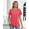 thumbnail image 3 of Rosvigor Blouses for Women Short Sleeve Shirts Casual Dressy Summer Tops with Pleats, 3 of 7