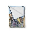 thumbnail image 2 of City Old Houses Soft Flannel Fleece Throw Blanket, Colorful Traditional French Houses River Lauch in Petite Venise Colmar, Cozy Plush for Indoor and Outdoor Use, 50" x 70", Multicolor, by Ambesonne, 2 of 5