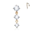 thumbnail image 2 of Belly Button Ring Reverse Design with Three Prong Set Round CZ Vertical Drop, 2 of 3