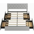 thumbnail image 2 of ZAFLY Queen Size Bed Frame with 4 Storage Drawers, Platform Bed Frame with Headboard, Wooden Bed Frame for Bedroom, Light Grey, 2 of 7