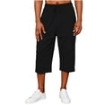 thumbnail image 2 of Axiiglly Capri Pants for Men, Drawstring Mid Waist Loose Fit Pants, Beach Vacation Stretchy Capris with Pockets, S-2XL, 2 of 7