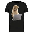 thumbnail image 1 of Golden Retriever Laptop T-Shirt Men -Image by Shutterstock, Male XX-Large, 1 of 2