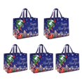 thumbnail image 2 of 5Pcs Large Christmas Gift Bags with Handles, Reusable Christmas Grocery Tote Bags for Christmas Holiday Gift Groceries Shopping Xmas Party Supplies (C), 2 of 3