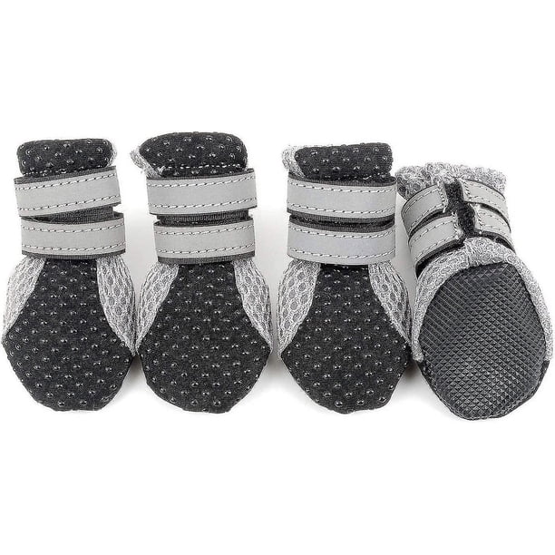 Botas protectoras de malla transpirable LIUXGMXG para perros pequeños y medianos color negro talla S