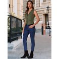 thumbnail image 4 of DARING DIVA Women's Vintage V Neck Faux Suede Button Down Sleeveless Jacket Vest S Army Green, 4 of 6