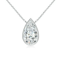 ANGARA Natural Pear-Shaped Diamond Solitaire Pendant in 14K White Gold for Women (Size-5x3mm| Color-G| Clarity-VS2) | April Birthstone, Anniversary, Jewelry Gift for Women | Natural Diamond Necklace