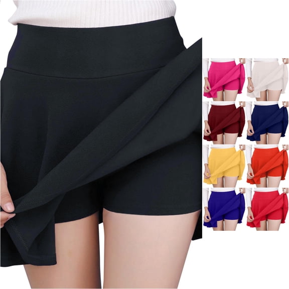Product Category Skirt Women Fashion Casual Short Style Solid Half Skirt with Pleated Design for Everyday Wear