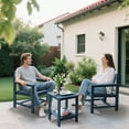 thumbnail image 2 of SERWALL 3 Piece Patio Furniture Set,HDPE Outdoor Bistro Set with Coffee Table and Chair for the Patio,Navy, 2 of 9