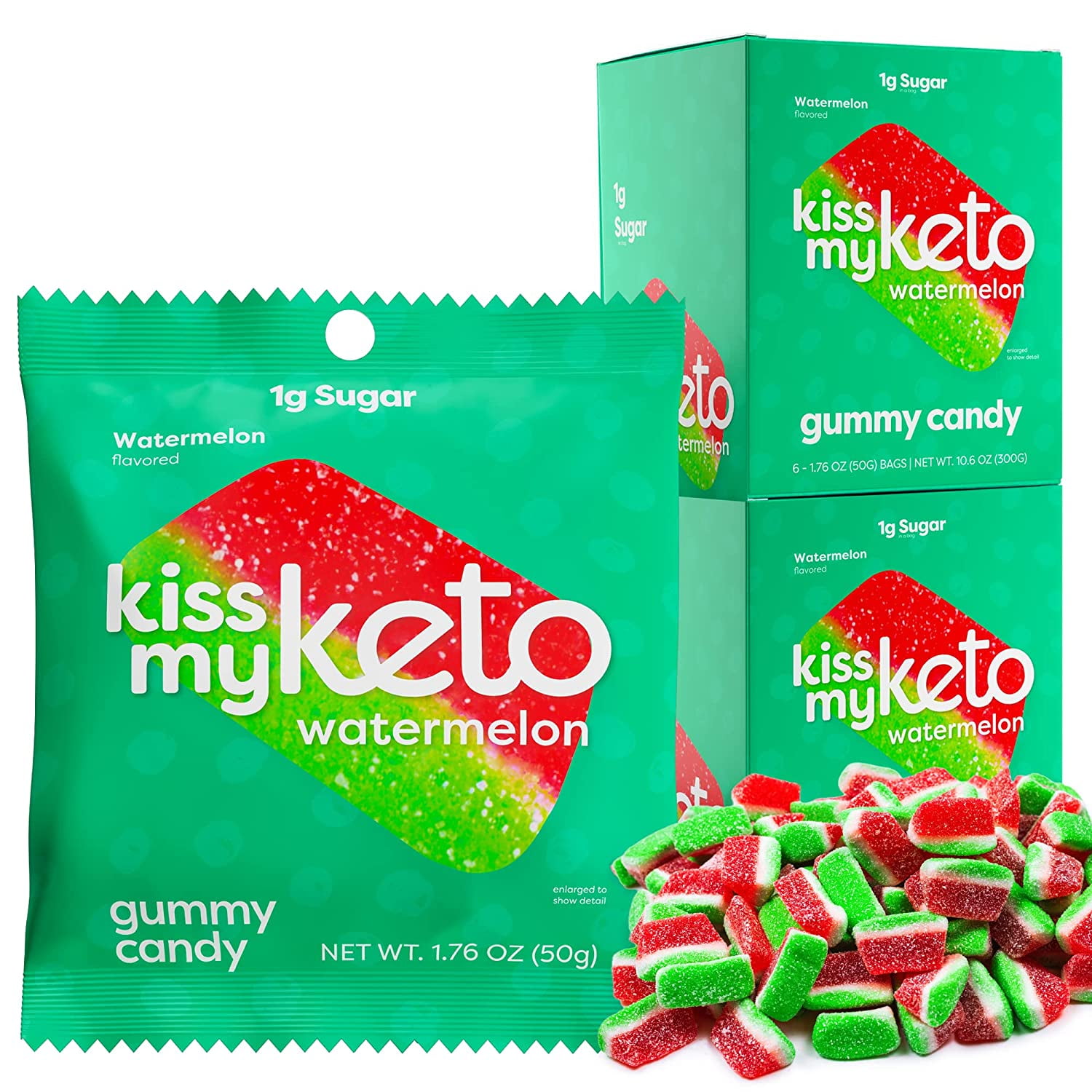 Kiss My Keto Gummies Candy Low Carb Watermelon Candy Gummy, Keto
