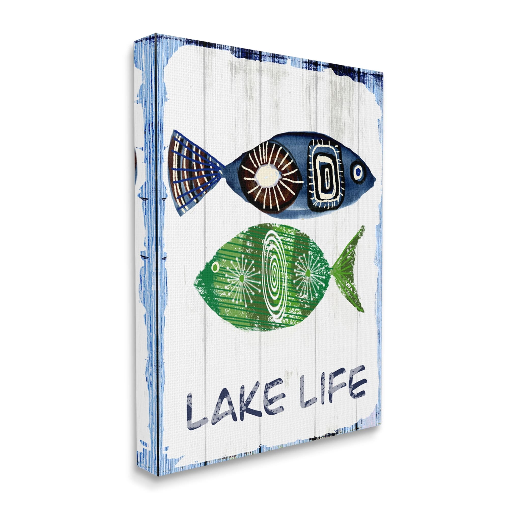 Stupell Industries Lake Life Weathered Fish Shapes Pattern Motif Canvas Wall Art, 30 x 40, Design by Jadei Graphics