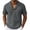 Gray-02, variant on Men's Band Collar Henley Shirt - Short Sleeve Casual Linen Cotton Beach Vacation T-Shirt