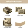 thumbnail image 5 of Nanshing Prince 7 Piece Elegant Medallion Comforter Set, Brown, California King, 5 of 8