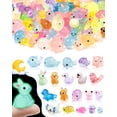 thumbnail image 1 of FIVEIZERO 100 piezas de mini animales de resina que brillan en la oscuridad, 20 estilos, 1 of 5