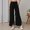 Black, variant on Women's Effortless Wide Leg Casual Pants with Front Slits Minimalist Everyday Trousers for Work and Leisure Comfortable Flowy Women's Comfortable Lightweight Regular Pants Girl Pull On Sweatpants