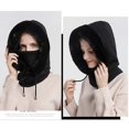 thumbnail image 3 of Chapeau de Fourrure d'hiver Ensemble de Masques Capuche pour Les Femmes 3in1 tricot Polaire doubl Cou Chaud en Plein air Ski Coupe-Vent Chapeau pais, 3 of 5