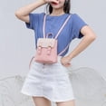 thumbnail image 4 of Bolsa Mini bolsos de hombro de cuero PU para mujer, mochila con solapa, bolsos escolares para mujer (rosa) JShteea Para Estrenar, 4 of 9