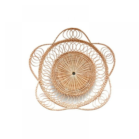 

Rattan Round Fruit Baskets for Table Wicker Bread Tray for Serving Food Crackers Snacks