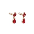 thumbnail image 3 of Aretes De Zirconia Con Diseño De Flor Y Gota, 3 of 3