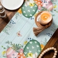 thumbnail image 3 of Easter Eggs Table Runner 72 Inches, Spring Botanical Flowers Eucalyptus Leaf Wood Bed Runner Dresser Scarves Tabletop for Indoor Outdoor Parties/Ceremony/Banquet, 16" x 72", 3 of 8