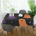 thumbnail image 3 of Yayeee Tablecloths 54" x 72" Rectangle Wrinkle Resistant Party Table Cover, Halloween Orange Ghosts, 3 of 8