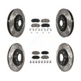 thumbnail image 1 of Transit Auto Front Rear Coated Drilled Slotted Disc Brake Rotors and Ceramic Pads Kit for Car 2015-2017 Chrysler 200 with 330mm Diameter Rotor KDC-100435, 1 of 11