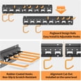 thumbnail image 4 of Garden Tool Organizer Wall Mount - Garage Storage and Organization Yard Tool Hanger with Adjustable Pegboard Hooks Shed Rack for Broom Mop Shovel Rake Trimmers, 64 inch Max 750lbs, Black, 4 of 6