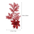thumbnail image 3 of FUEENIRVA 6Pcs Red Christmas Artificial Flowers with Glitter Clip for Tree and Table Decor, 3 of 6