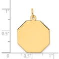 thumbnail image 5 of 14k Yellow Gold Solid Plain .013 Gauge Engravable Octagonal Disc Charm Pendant, 5 of 6