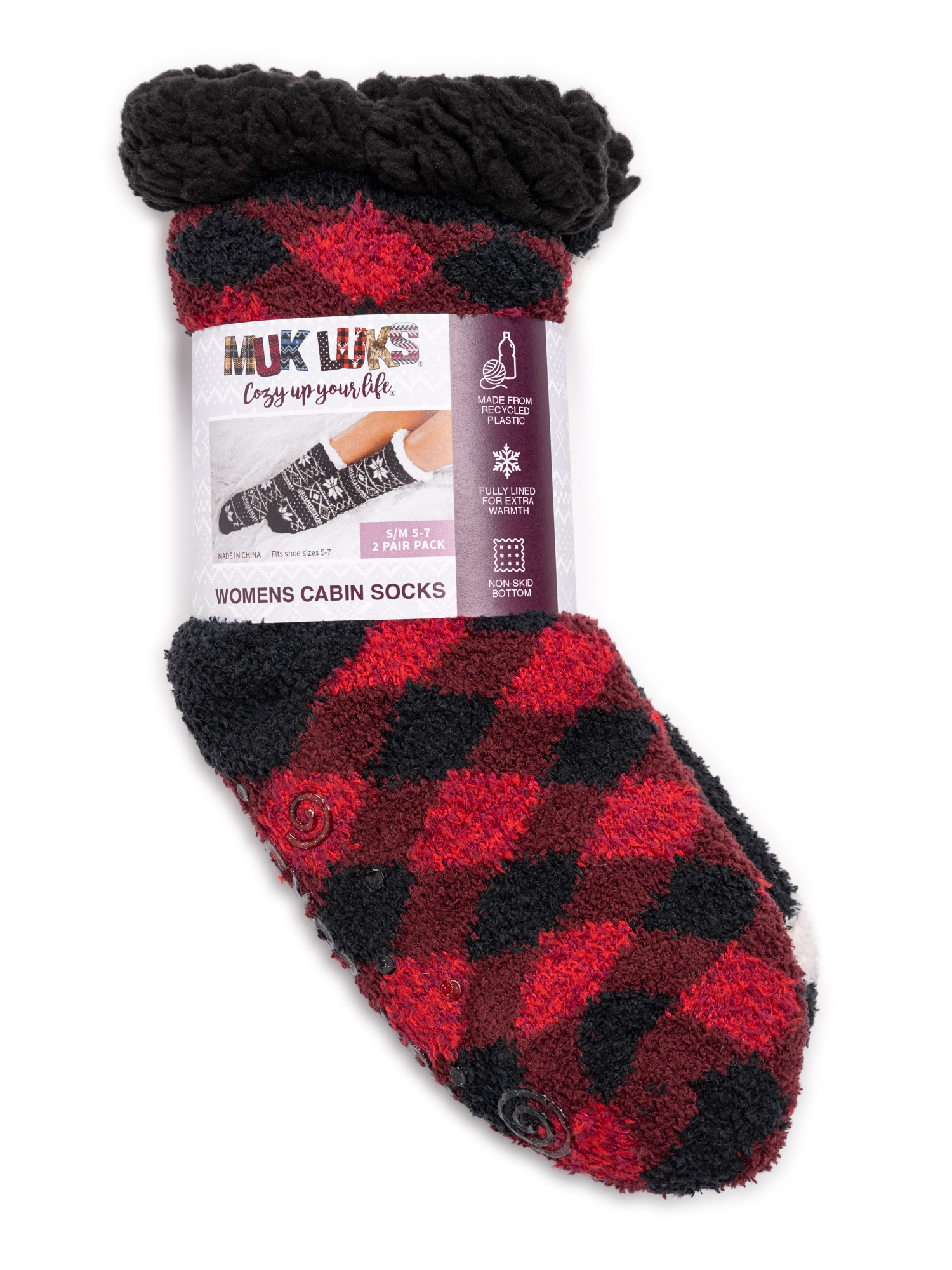 MUK LUKS Women's Cabin Socks, 2 Pairs - image 4 of 5
