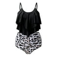 thumbnail image 2 of Pisexur Swimsuits for Women Two Piece Bathing Suits Ruffled Flounce Top with High Waisted Bottom Bikini Set, 2 of 3