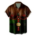thumbnail image 2 of BLTIBY Christmas Ugly Shirt for Men Lapel Button Down Short Sleeve Hawaiian Shirts Xmas Printed Casual Holiday Beach Shirts Tops Black 4XL, 2 of 5