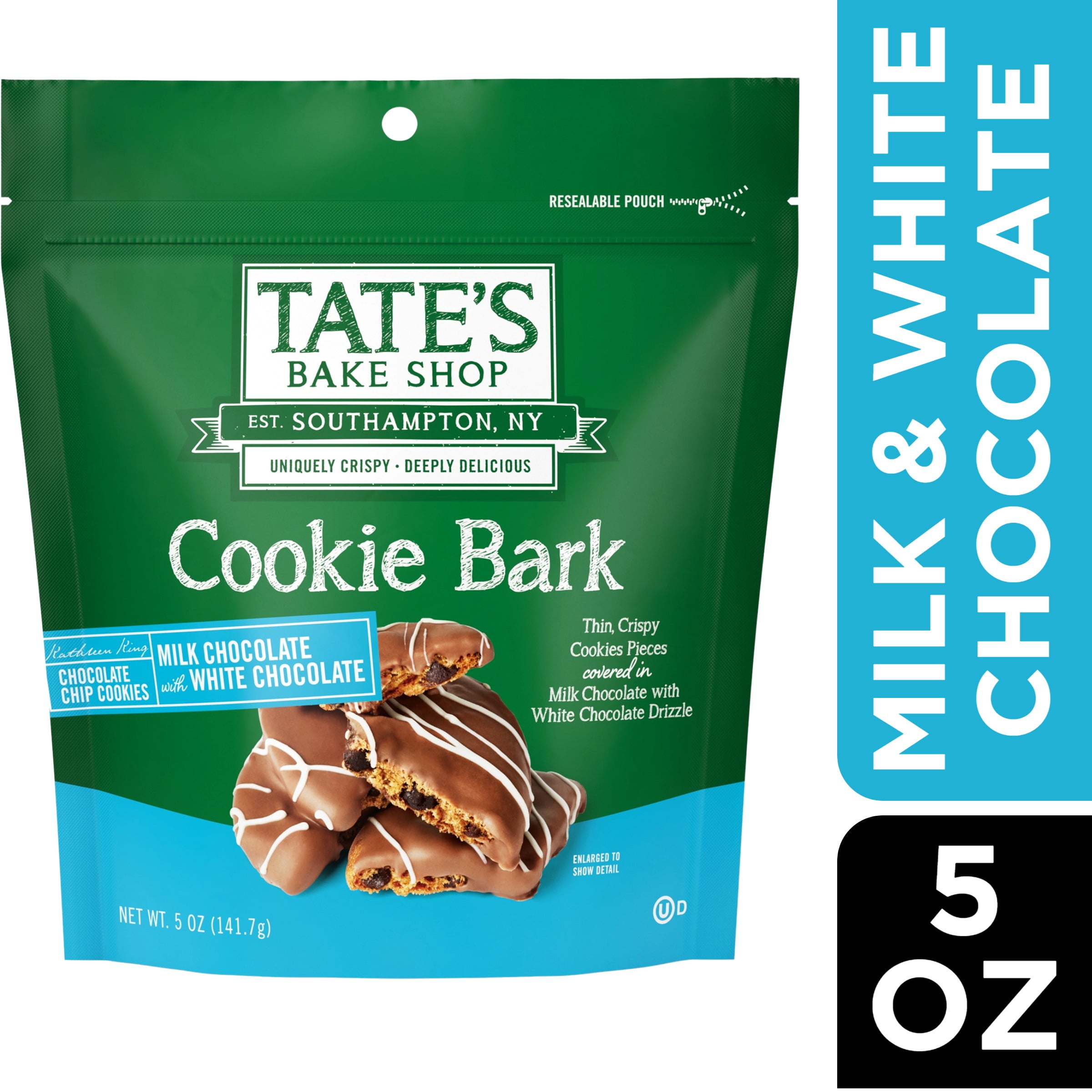 Tate's Bake Shop Cookie Bark, Chocolate Chip Cookies with Milk Chocolate & White Chocolate, 5 oz