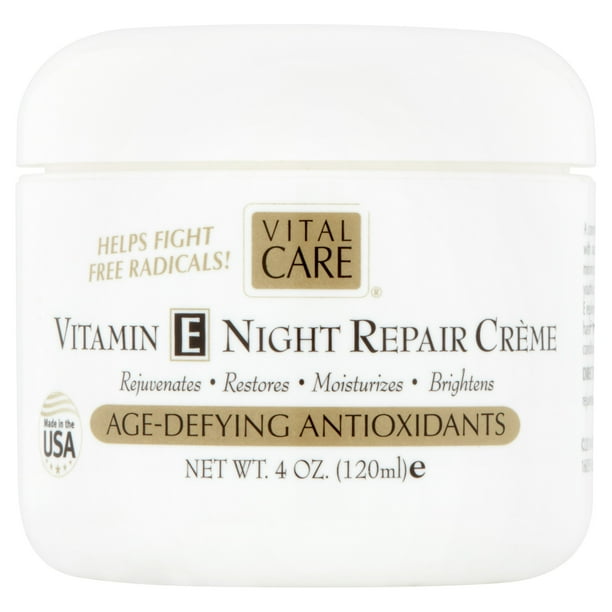 Vital Care Vitamin E Night Repair Crème, 4 oz