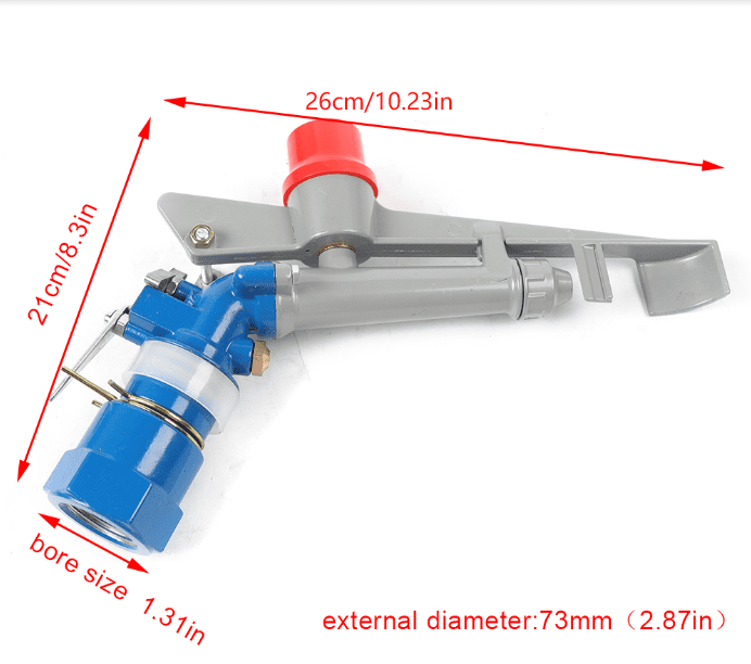 1IN Zinc Alloy Agriculture Large-Area Irrigation Sprinkler Garden Farm Watering Spray Gun