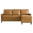 thumbnail image 4 of Modway Ashton Vegan Leather Sectional Sofa, Brown, 4 of 4