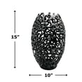 thumbnail image 5 of Bergamo Art 15" Decorative Handmade Aluminum Egg Nest Flower Vase in Black, 5 of 6