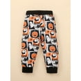 thumbnail image 5 of Seyurigaoka 2 Pcs Baby Kids Pants Suit Long Sleeve Hooded Halloween Print Loose Tops + Fall Casual Long Jogger Pants for 12M-5Y Toddler Girls Boys, 5 of 9