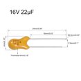 thumbnail image 2 of Capacitor de Tantalio 22uF 16V 2 Pines Amarillo Radial Recubierto de Tantalio 5pcs, 2 of 4
