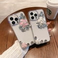 thumbnail image 2 of iPhone 13 Pro Max Rhinestone Case, Cute 3D Glitter Sparkle Bling Luxury Shiny Crystal Diamond Camellia Protective Case Cover for Girls Women for iPhone 13 Pro Max 6.7'' 2021, 2 of 8