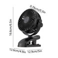 thumbnail image 3 of BGZLEU Clip on Fan Rechargeable, 10000mAh Battery Operated Desk Fan with Lights and Remote, Desk Fan USB Plug in with Sturdy Clamp, 3 Speeds, Mute for Stroller Golf Cart Office Outdoor Dorm Bedroom, 3 of 9