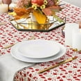 thumbnail image 4 of 60'''' x 84'''' Cotton Tablecloth Handmade Cotton Floral Tablecloth Washable Print Rectangle Table Cover with Dust Proof Wrinkle Resistant for Kitchen Dining Party Buffet(Red,Red Garnet), 4 of 7