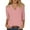 Pink, variant on Bibifish T-Shirts For Women Cozy Fall Winter Soft 3/4 Sleeve V Neck With Bottons Tops Basic Casual Workout Tee Shirts Outfits