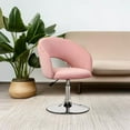 thumbnail image 5 of Pink Velvet Vanity Chair Vanity Stool with Back, Height Adjustable Swivel Accent Chair with Backrest, Round Makeup Chair for Vanity Living Room Bedroom (Pink), 5 of 19