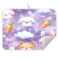 thumbnail image 3 of Cat Rabbit Cloud Pattern Drying Dish Mat Quick Drying Absorbent Soft Durable for Kitchen 18" x 24", 3 of 10