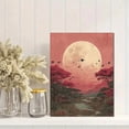 thumbnail image 2 of Pink Moon Bird Flock Boho Canvas Mystical Lunar Zen Nature Wall Decor, 2 of 8