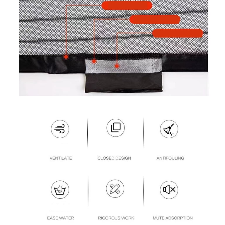 Magnetic Screen Door Curtain, Screen Door Self-Closing Magnetic Screen Door Curtain Screen Door Self Closing Magnetic Screen Door Hands Free For Patio
