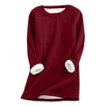 thumbnail image 2 of Antinious Women Plus Size Sweatshirt Fall Winter Pullover Warm Trendy Long Sleeve Crewneck Maxi Cut Fleece Lined Solid, 2 of 5