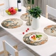 thumbnail image 6 of Ryvnso Birds with Flowers Round Plate Mats Dining Table Placemat Set of 4 for Holiday Decoration, 6 of 7